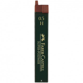 Грифели для механических карандашей Faber-Castell 'Super-Polymer', 12шт., 0,5мм, H, 12 шт/в уп