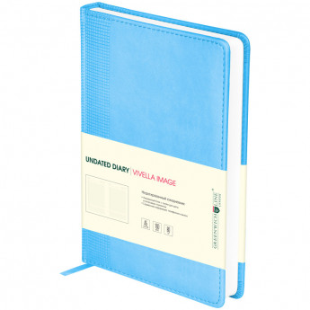 Ежедневник недатированный, A5, 160л., кожзам, "Vivella Image", небесно-голубой