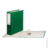 Папка-регистратор, покрытие пластик, 75 мм, ПРОЧНАЯ, с уголком, BRAUBERG, зеленая, 226597