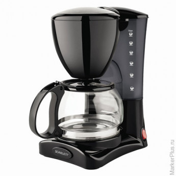 Кофеварка капельная SCARLETT SC-CM33006, 550 Вт, 0,6 л, "антикапля", подогрев, пластик, черная, SC -