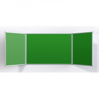 Доска магнитно-маркерная меловая 100х300 2-створ.