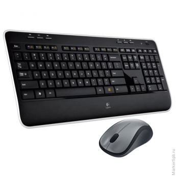 Набор беспроводной LOGITECH MK520, клавиатура, мышь, 2 кнопки + 1 колесо-кнопка, цвет черный/серый, 