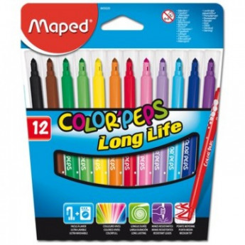 Фломастеры 12цв.,картон упаков,Maped,845020