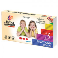 Пластилин детский ЛУЧ "Школа творчества", 15 цветов, 300 г, картонная упаковка, 29С 1764-08 Пластилин детский ЛУЧ "Школа творчества", 15 цветов, 300 г, картонная упаковка, 29С 1764-08