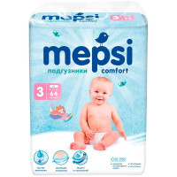 Подгузники для детей MEPSI M (6-11кг) 64 шт/уп, комплект 64 шт