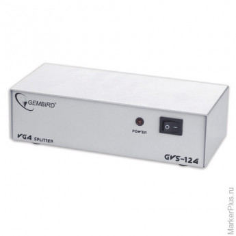 Разветвитель видеосигнала VGA GEMBIRD,15F/15F, 1 ПК на 4 монитора, каскадируемый, GVS124