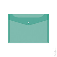 Пaпка-конверт на кнопке А4, 120мкм, зеленая, 10 шт/в уп