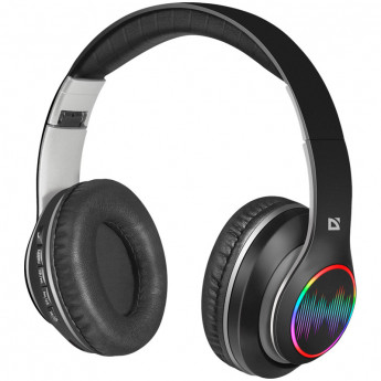 Наушники с микрофоном беспроводные Defender FreeMotion B545, Bluetooth, складные, MicroSD, FM, подсветка, черный