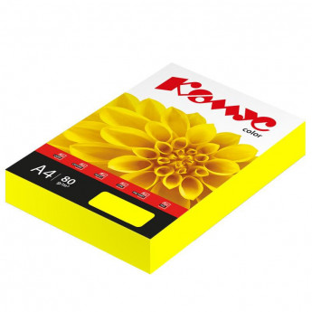 Бумага цветная Комус Color (лимон интенсив), 80г, А4, 50 л.