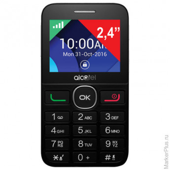 Телефон мобильный ALCATEL One Touch 2008G, 2 SIM, 2,4", MicroSD, черно-серебристый, 2008G-3BALRU1