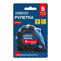 Рулетка измерительная 5м х 19мм, обрезиненный корпус, 3 фиксатора, RABBITEX Special, 671354