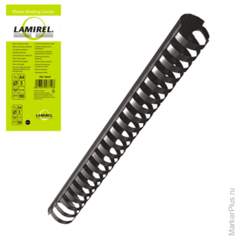 Пружины пластиковые для переплета LAMIREL, комплект 100 шт., 8 мм, для сшивания 21-40 л., черные, LA