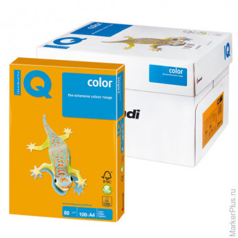 Бумага IQ (АйКью) color, А4, 80 г/м2, 100 л., умеренно-интенсив (тренд) старое золото, AG10