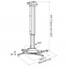 Кронштейн для проекторов Cactus CS-VM-PR05L-BK потолочный, 10 кг, черный