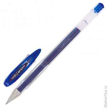 Ручка гелевая UNI-BALL "Signo", СИНЯЯ, корпус прозрачный, узел 0,7 мм, линия письма 0,4 мм, UM-120 BLUE