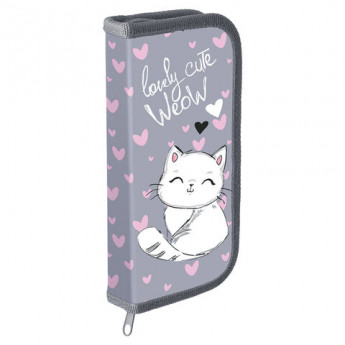 Пенал ПИФАГОР, 1 отделение, ламинированный картон, 19х9 см, 'Cute Weow', 229197