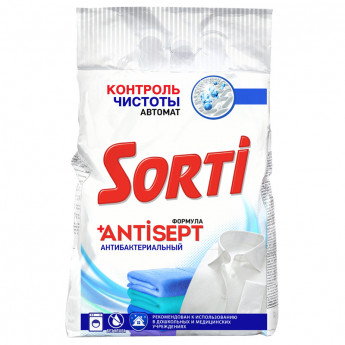 Порошок для машинной стики Sorti 'Контроль чистоты', антибактериальный, 2,4кг
