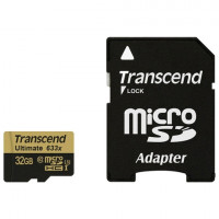 Карта памяти microSDHC 32 GB TRANSCEND UHS-I U3, 95 Мб/сек (class 10), адаптер, TS32GUSD300S-A