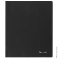 Папка на 4 кольцах BRAUBERG "Диагональ", 40 мм, черная, до 300 листов, 0,9 мм, 221349