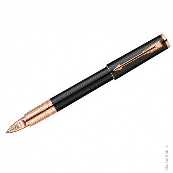 Ручка Parker Пятый пишущий узел "Ingenuity Slim Black Rubber PGT" черная, 0,8мм, подар. уп.