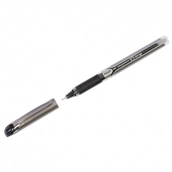 Ручка-роллер Pilot "Hi-Techpoint" черная, 0,5мм, грип, игольчатый пишущий узел, одноразовая, 12 шт/в уп