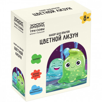 Набор для проведения опытов ТРИ СОВЫ 'Цветной лизун', картонная коробка, европодвес