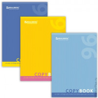 Тетрадь 96 л., А4, BRAUBERG, клетка, обложка мелованный картон, "One Colour", 3 вида, 401880, Ассорти ассорти