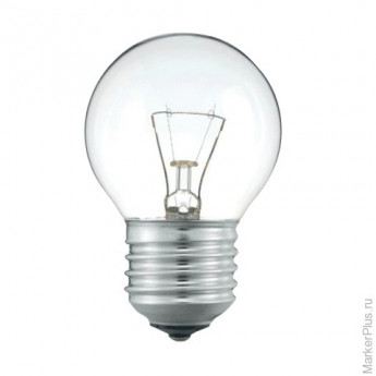 Лампа накаливания PHILIPS P45 CL E27, 60 Вт, шарообразная, прозрачная, колба d = 45 мм, цоколь E27, 067029