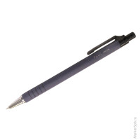 Ручка шариковая автоматическая синяя, 0,7мм, синий прорезиненный корпус, 12 шт/в уп