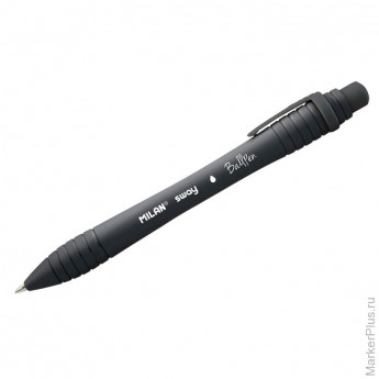 Ручка шариковая автоматическая "SWAY" черная,1мм, софттач