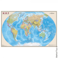 Карта настенная "Мир. Политическая карта", М-1:20 млн., размер 156х101 см, ламинированная, 295