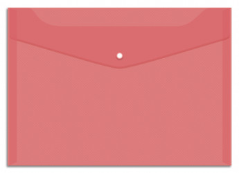 Папка-конверт на кнопке А4 OfficeSpace, 150мкм, красная, 5 шт/в уп