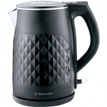 Чайник электрический BRAYER BR1043BK, 2200 Вт, 1,5 л, нерж Cool Touch, чер