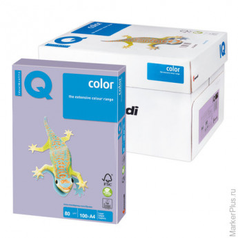 Бумага IQ (АйКью) color, А4, 80 г/м2, 100 л., умеренно-интенсив (тренд) бледно-лиловая, ZG34