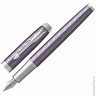 Ручка перьевая PARKER "IM Premium Dark Violet CT", корпус фиолетовый, анодированный алюминий с гравировкой, хром, 1931636, синяя