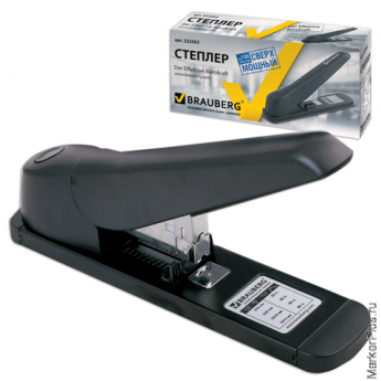 Степлер МОЩНЫЙ №24/6-23/13 BRAUBERG 'Heavy duty MX', до 80 листов, черный, 222563