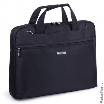 Сумка-портфель BRAUBERG с отделением для ноутбука 13-14', 'Chance', 3 кармана, черная, 36х28х5 см, 240455