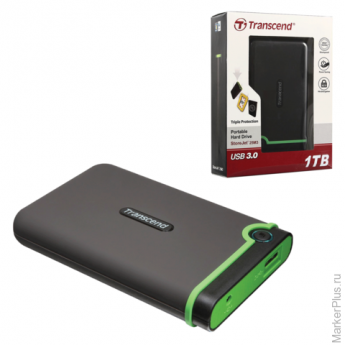 Диск жесткий внешний TRANSCEND, StoreJet 25M3, 1 Tb, 2,5", USB 3.0, пластик, черный, TS1TSJ25M3