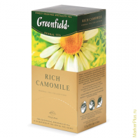 Чай GREENFIELD (Гринфилд) 'Rich Camomile' ('Ромашковый'), травяной, 25 пакетиков в конвертах по 1,5 