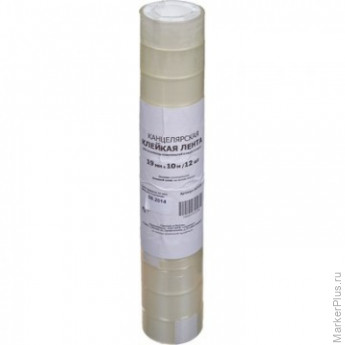 Клейкая лента канцелярская 19х10 12 шт./уп., комплект 12 шт