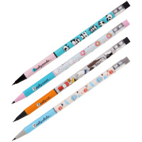 Карандаш механический MESHU, печать на корпусе, с ластиком, 0,7мм, ассорти, 40 шт/в уп
