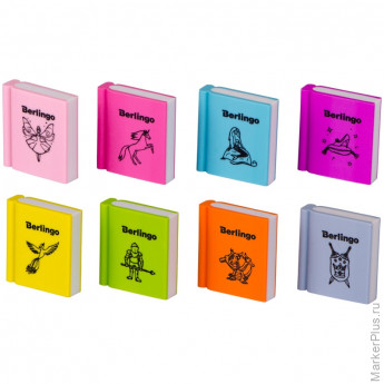 Ластик Berlingo "Fairy Tales", термопластичная резина, цвета ассорти, 28*25*7мм, 48 шт/в уп