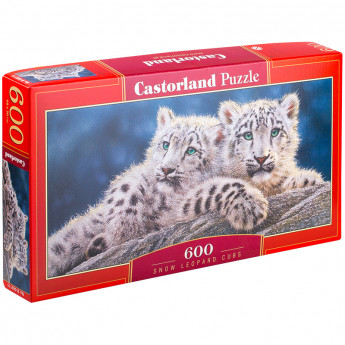 Пазл 600 эл. Castorlаnd Панорама "Снежные леопарды", картонная коробка
