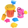 Набор для игр в песке: ведерко с ситом, лейка, совок,грабельки, 3 формочки "Морские", НОРДПЛАСТ, 431780