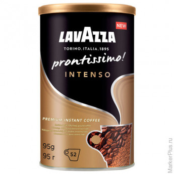 Кофе молотый в растворимом LAVAZZA (Лавацца) "Prontissimo Intenso", сублимир., 95г, ж/б, ш/к 52628