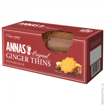 Печенье ANNAS "Ginger Thins", тонкое имбирное печенье, 150 г, картонная упаковка