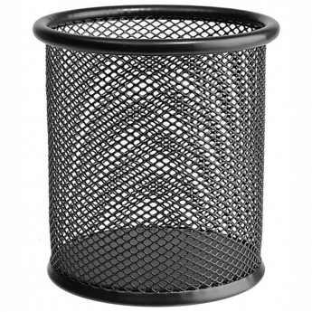 Подставка-стакан Erich Krause "Steel", сетчатый металл, круглый, черный