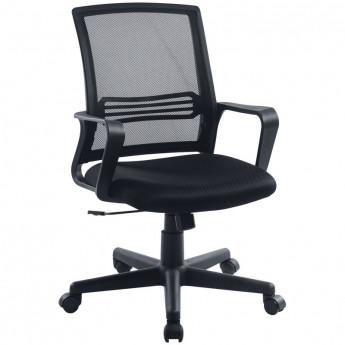 Кресло оператора Helmi HL-M07 'Comfort', ткань, спинка сетка черная/сиденье TW черная, механизм качания