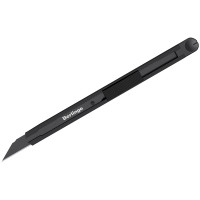 Нож канцелярский 9мм Berlingo "Double black", auto-lock, металлический корпус, европодвес