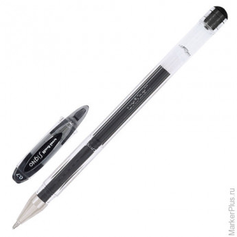 Ручка гелевая UNI-BALL "Signo", ЧЕРНАЯ, корпус прозрачный, узел 0,7 мм, линия письма 0,4 мм, UM-120 BLACK